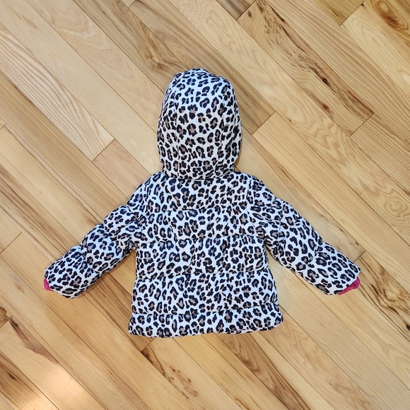 Carter's Girl's Leopard Print Puffer Hooded Jacket Coat Size 18 Months - Picture 5 of 7